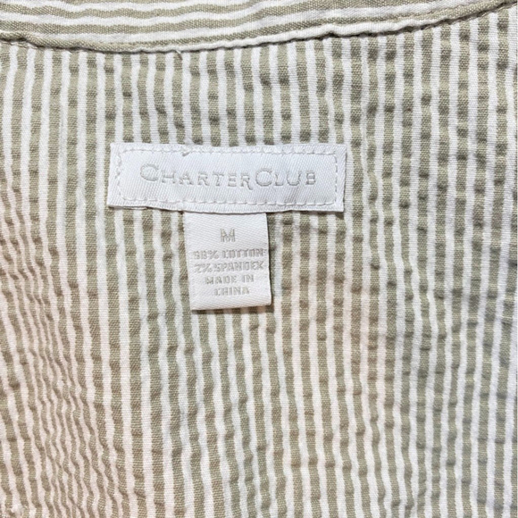 Charter Club 100% Cotton Lightweight pinstripe Blazer/Jacket Size Medium Gray - Picture 9 of 10